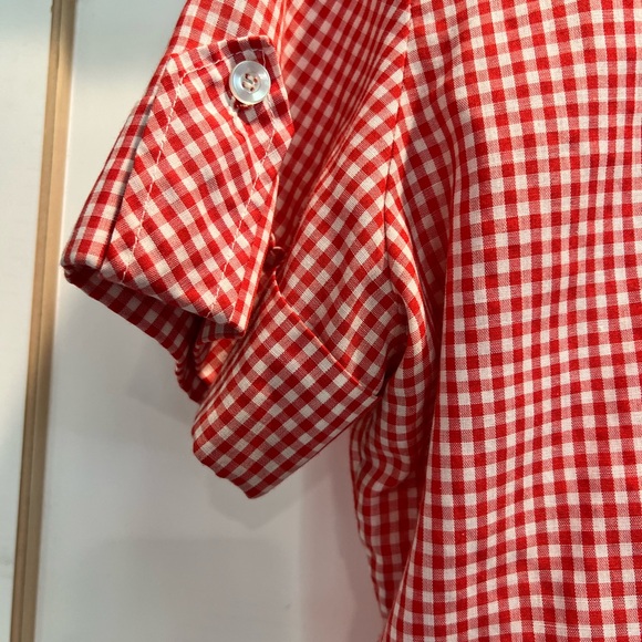 True vintage Levi’s women’s red gingham button up short sleeved top - Picture 3 of 11